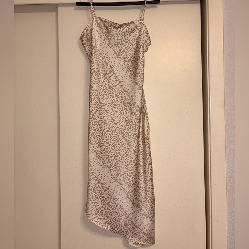 Forever 21 Cream Leopard Strapless Dress